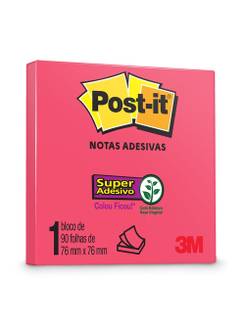 POST IT BLOCO ADESIVO 654 90F - 76X76 - ROSA POPPY - UN - 3M