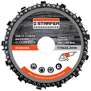 DISCO DE CORTE MADEIRA COM CORRENTE STARFER