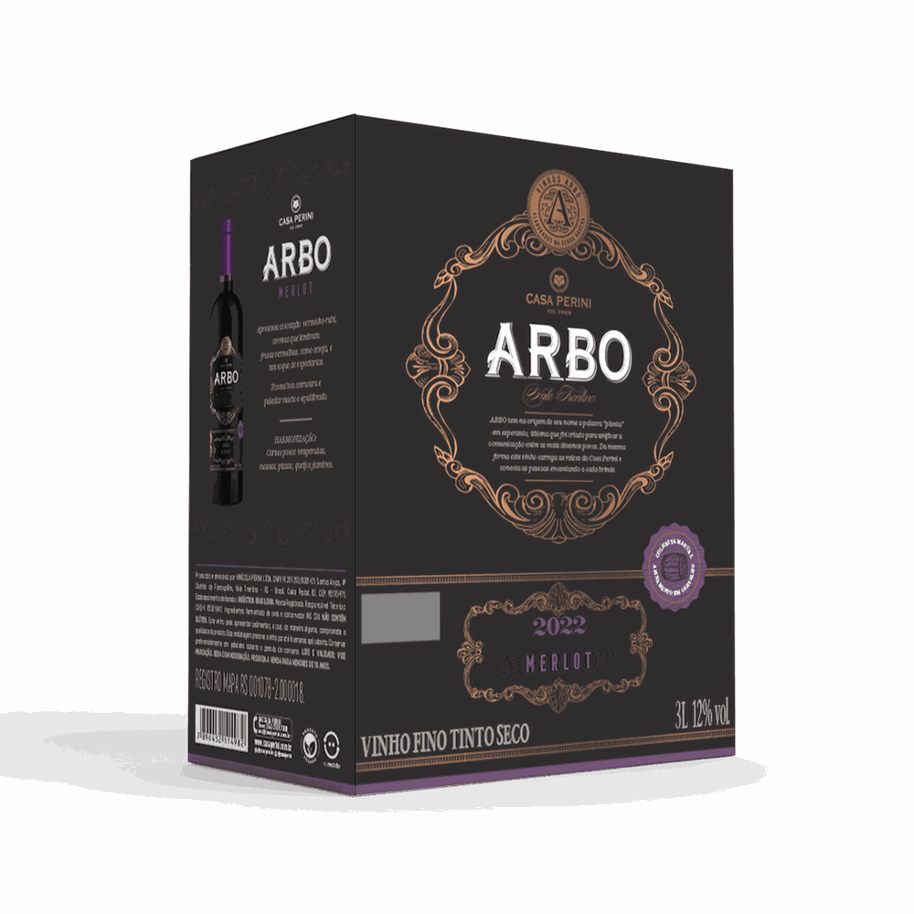 VINHO TINTO MERLOT BAG-IN-BOX (3LT)-ARBO