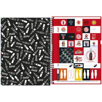 CADERNO UNIV CAPA DURA 1X1 80FLS - COCA-COLA - UN - TILIBRA