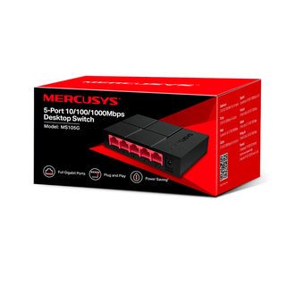 SWITCH 5 PORTAS - 10/100/1000 MBPS - MS105G - PRETO - UN - MERCUSYS