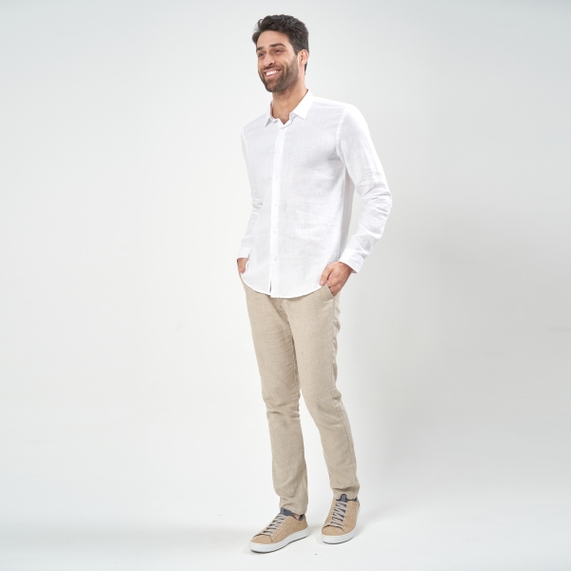CAMISA LINHO MANGA LONGA BRANCA PADRÃO