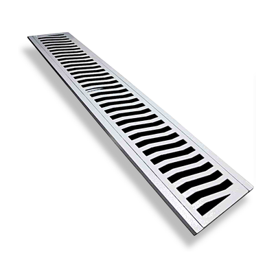 CONJUNTO DE GRELHA E PORTA GRELHA DE ALUMÍNIO COSTA NAVARRO LINHA LEVE 10 CM x 0,50 M ESCOVADA