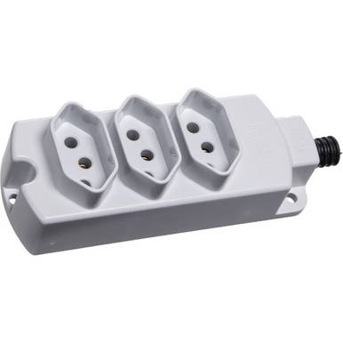 TOMADA MULTIPLA MARGIRIUS 20A CINZA 2P+T TRIPLA