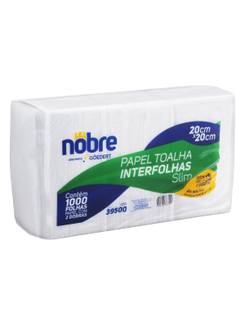 PAPEL TOALHA INTERFOLHADO 20X20CM - 100% CELULOSE - C/1000 - UN - NOBRE