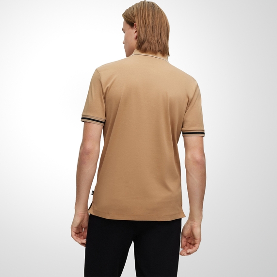 POLO MASCULINA INTERLOCK BEGE BOSS