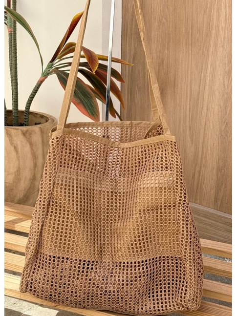 BOLSA TOTE TELADA MARROM