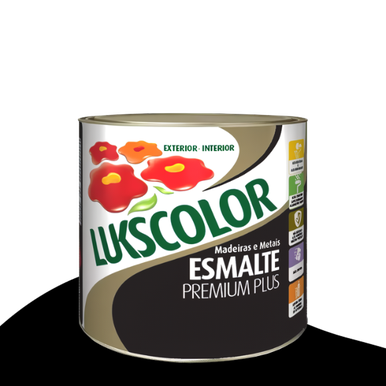 ESMALTE SINTÉTICO LUKSCOLOR BASE SOLVENTE ALTO BRILHO PRETO 0.225L