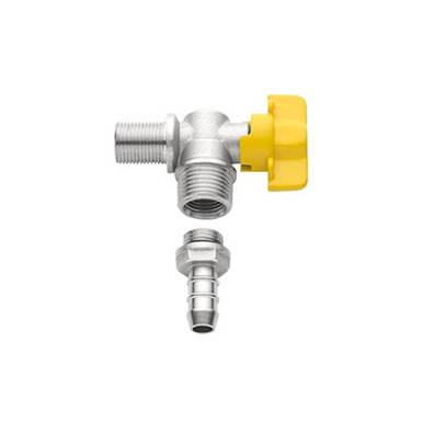 REGISTRO DE ESFERA PARA INSTALAÇÃO DE GÁS 3/8 X 1/2 COBRE NIQUELADO BLUKIT REF. 180265