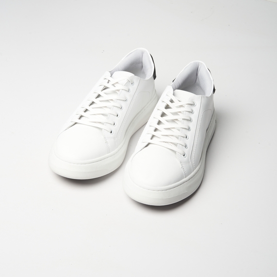 TÊNIS MASCULINO CASUAL COURO BRANCO PADRÃO