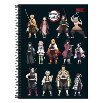 CADERNO UNIV CAPA DURA 10X1 160FLS - DEMON SLAYER - PCT 4 - TILIBRA