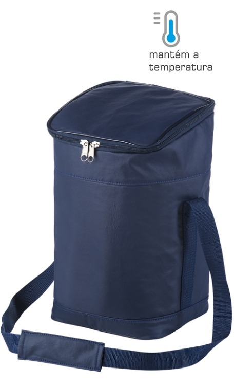 Maleta Térmica em Courino Boccati para 4 garrafas (azul)