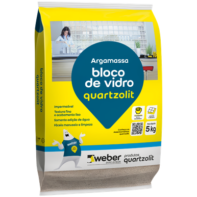 ARGAMASSA QUARTZOLIT BLOCO DE VIDRO 05 KG BRANCO