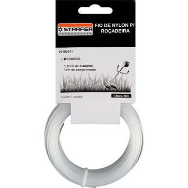 FIO DE NYLON PARA ROÇADEIRA STARFER 1.8MM X 10M