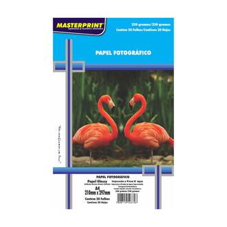 PAPEL GLOSSY 230G 20FL A4 302010005 - UN - MASTERPRINT