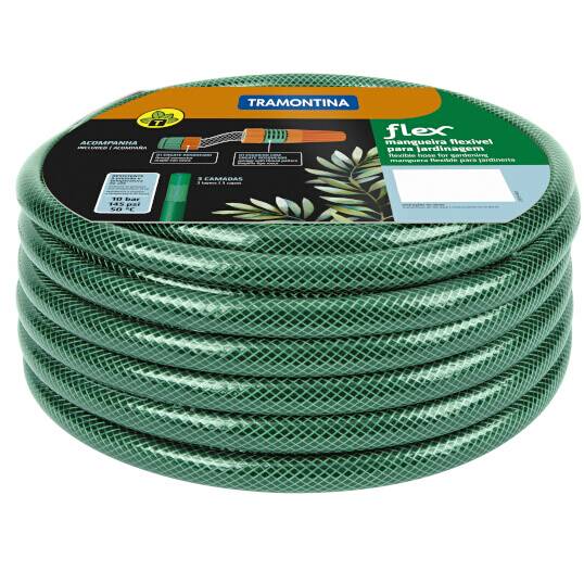 MANGUEIRA DE JARDIM TRAMONTINA COM ENGATES ROLO 10 M 79172 - VERDE FLEX