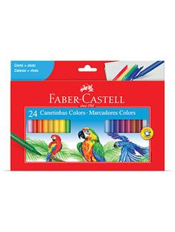 CANETA HIDROGRAFICA COLORS C/24 CORES - PCT 6 - FABER