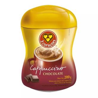 CAPPUCCINO CHOCOLATE 200G - UN - 3 CORACOES