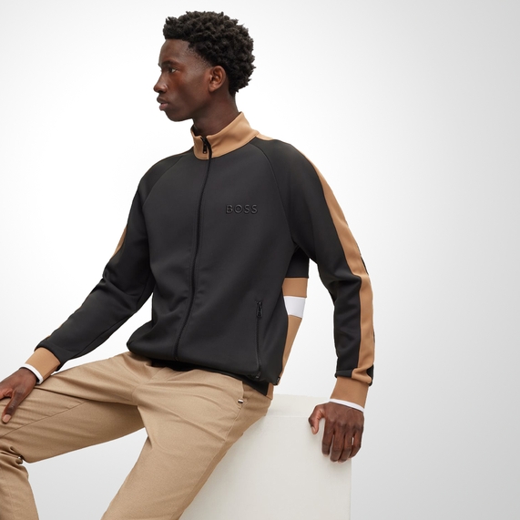 BLUSA MOLETOM COM ZÍPER PRETO BOSS