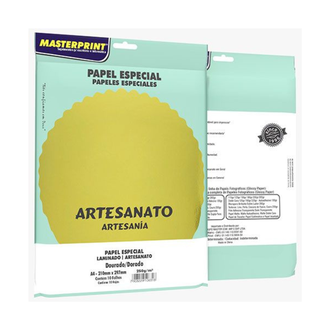 PAPEL LAMINADO A4 250G 10FL 302070040 - DOURADO - UN - MASTERPRINT