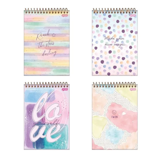 CADERNO 1/4 ESPIRAL CAPA DURA 80FLS - 74788-77 - LA CREME - PCT 5 - JANDAIA