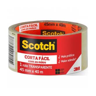 FITA DE EMPACOTAMENTO 45X40 CORTA FACIL - TRANSPARENTE - UN - 3M