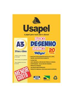 BLOCO DESENHO 140G A3 20FL - 25059 - BRANCO - PCT 5 - USAPEL