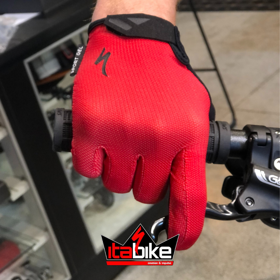 Luva Specialized Dedo Longo BG Sport Gel Masculina Vermelha