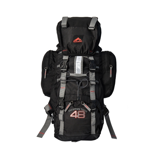 MOCHILA CRAMPON 48 TECH TRILHAS E RUMOS PRETO C/ PONTILHADO