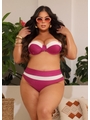BIQUÍNI MEIA TAÇA BICOLOR CALCINHA ALTA ROSA COLEÇÃO BEACH CURVE - 1