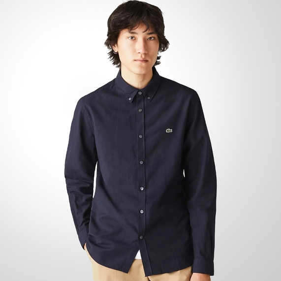 CAMISA MASCULINA CLÁSSICA REGULAR FIT MARINHO LACOSTE