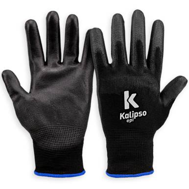 LUVA DE MALHA PU PRETA TAMANHA G KALIPSO