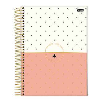 CADERNO UNIV CAPA DURA 1X1 80FLS - 72798-26 - DOTS E SPOTS - PCT 4 - JANDAIA