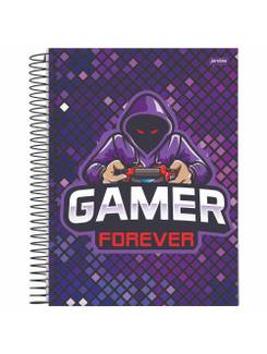CADERNO UNIV CAPA DURA 1X1 80FLS - PLAYER 1 - PCT 4 - JANDAIA