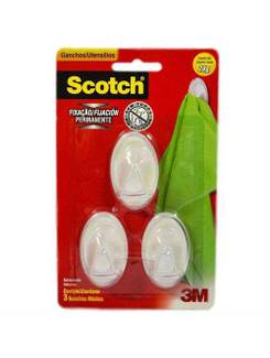 GANCHO ADESIVO SCOTCH TRANSPARENTE - MED - UN - 3M