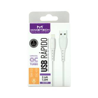 CABO USB - LIGHTNING 1M - CA-127I - BRANCO - UN - MAKETECH