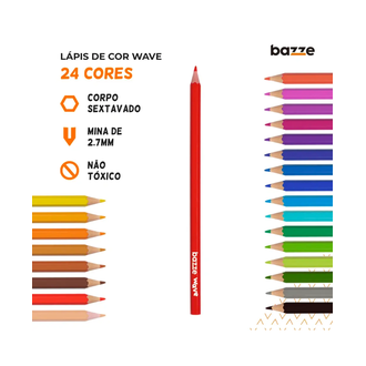 LAPIS COR BAZZE WAVE SEXT 24COR CJTO - C/24 - CX 06 - BAZZE