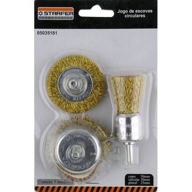 JOGO DE ESCOVA AÇO CIRCULAR STARFER 3 PEÇAS REF. 05035181