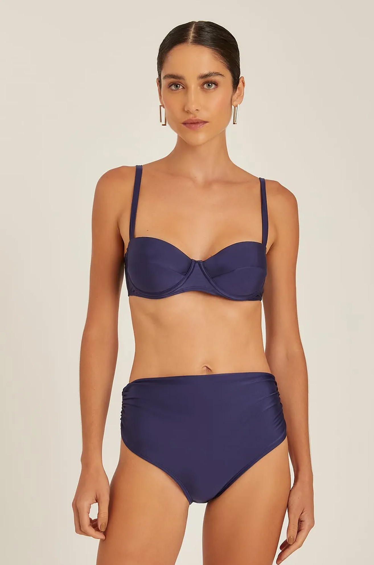 Top meia taça retro marinho