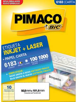 ETIQ INKJET/LASER CARTA 100FL 6183 - 50X101 - UN - PIMACO