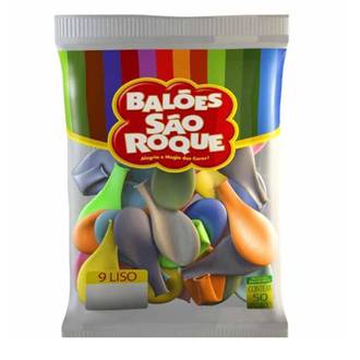 BALAO 9 LISO C/50 SORTIDO - UN - SAO ROQUE