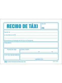 RECIBO DE TAXI 50 FOLHAS 128X92MM - UN - TILIBRA