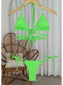 BIQUÍNI CORTININHA ARGOLA DUPLA CALCINHA DE AMARRAR VERDE NEON COLEÇÃO NEON VAN18 - 4