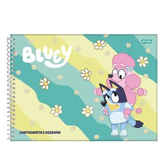 CADERNO DESENHO CAPA DURA 80FLS - ESPIRAL - BLUEY - PCT 4 - JANDAIA