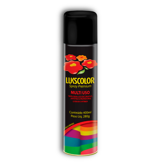 SPRAY LUKSCOLOR PREMIUM MULTIUSO FOSCO PRETO 400ML