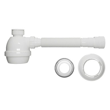 SIFÃO TUBO EXTENSÍVEL COM COPO UNIVERSAL ABS BRANCO BLUKIT