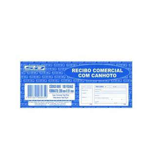 RECIBO COMERCIAL COM CANHOTO 50 FOLHAS 199X89MM - 10046 - PCT 20 - SAO DOMINGOS