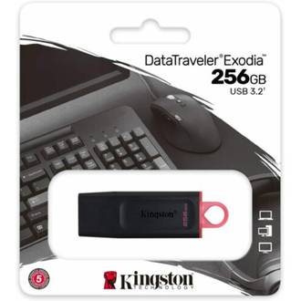 PEN DRIVE 256GB EXODIA DTX - USB 3.2 - PRETO - UN - KINGSTON