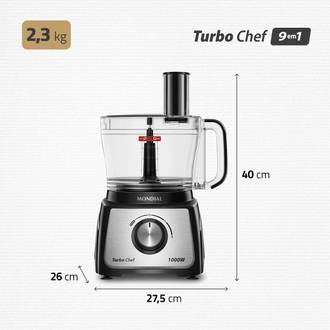 MULTIPROCESSADOR TURBO CHEF MPN-01-BF -127V - 1000W - 9EM1 - PRETO - UN - MONDIAL