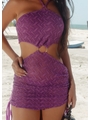 SAÍDA DE PRAIA RECORTE CURTA COM ARGOLA ROXO FÚCSIA COLEÇÃO PE NA AREIA - 3